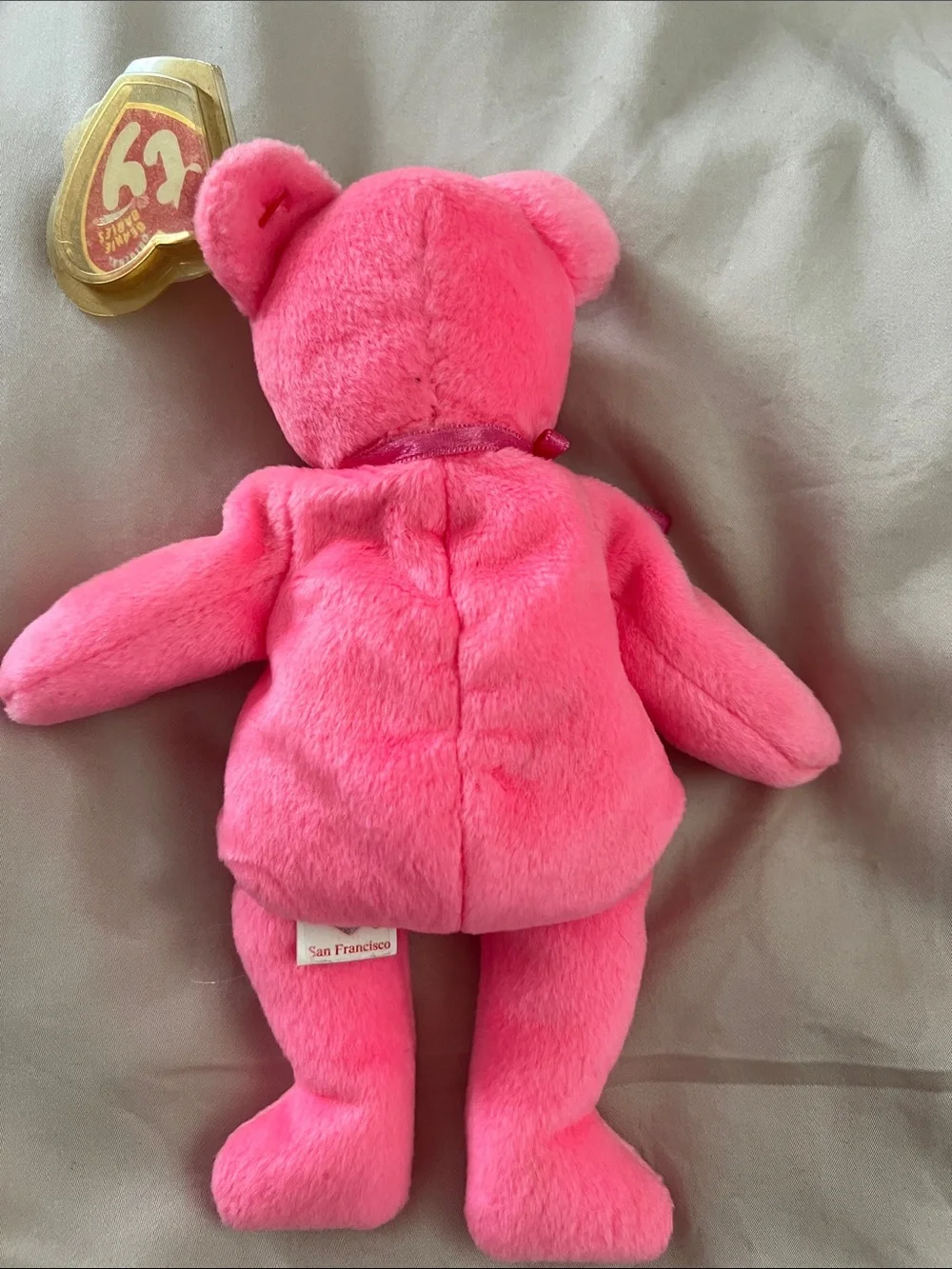Ty Beanie Babies San Francisco Pink Teddy Bear Plush 2004 Souvenir w/ Tag 8”